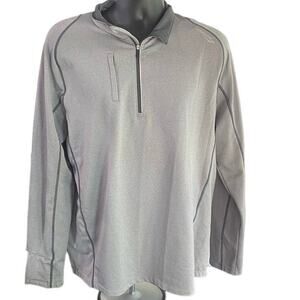 Saucony Men's 1/4 Zip Athletic Top Light Grey Size XL